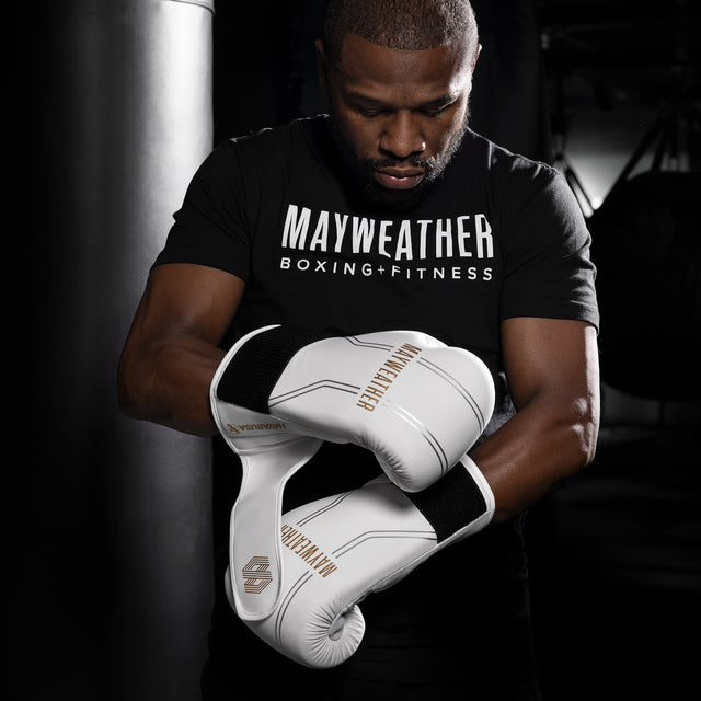 Hayabusa x Mayweather Bokshandschoenen Contender - Wit/Goud