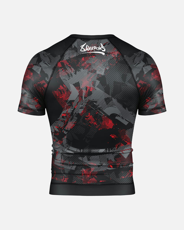 8 WEAPONS Rashguard Hit 2.0 - Zwart/Rood