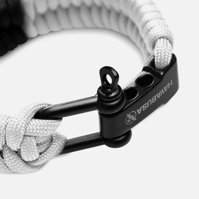 Pulsera de Paracord Hayabusa para Jiu Jitsu – Blanco