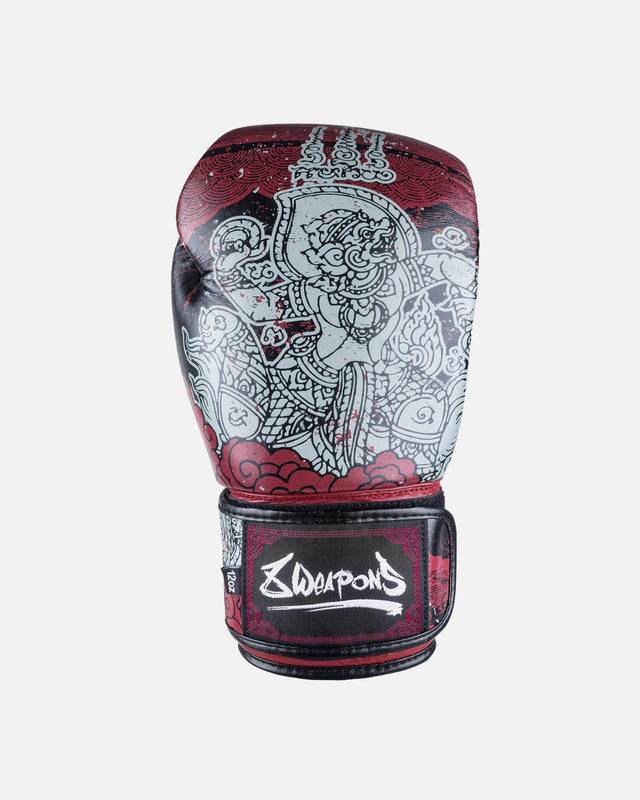 8 WEAPONS Boxhandschuhe Hanuman Yant – Schwarz/Rot