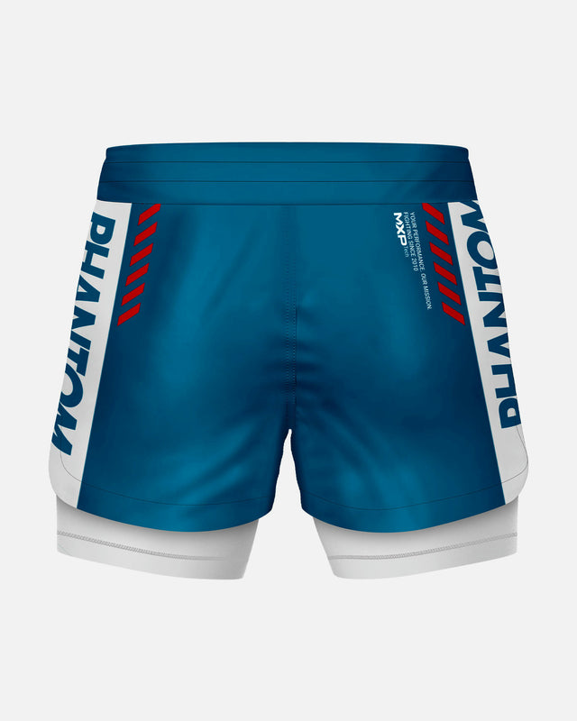 Shorts de compression Phantom Athletics Fusion 2in1 Apex – Bleu