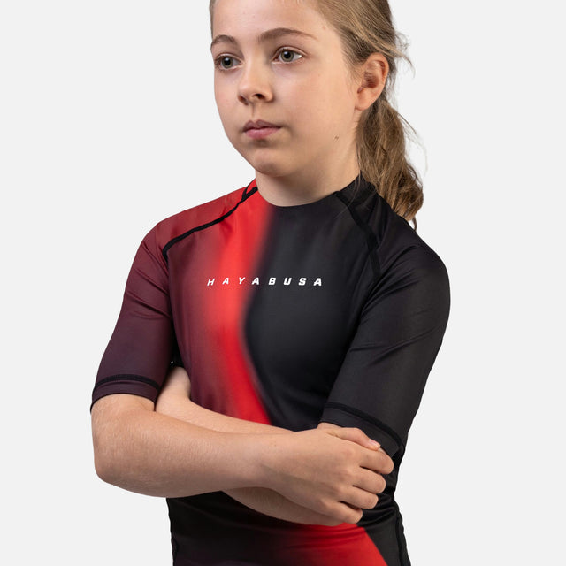 Rashguard Hayabusa Apex Nova Maniche Corte Bambini - Rosso