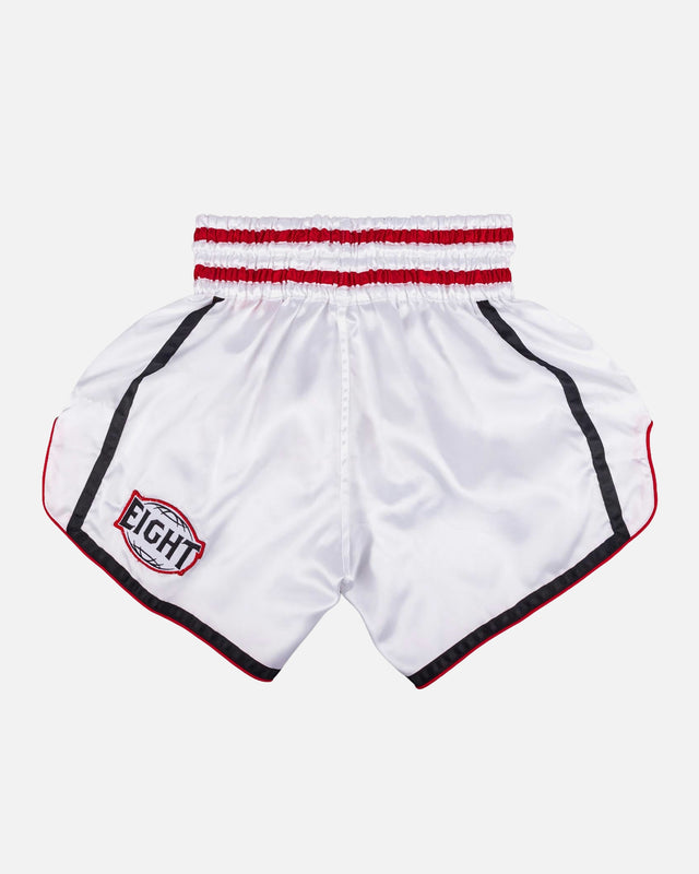 Shorts de Muay Thai 8 WEAPONS Bangkok – Blanc/Noir