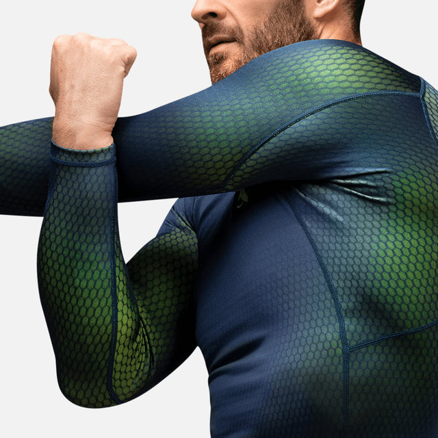 Rashguard Hayabusa Fusion Manches Longues – Bleu/Vert