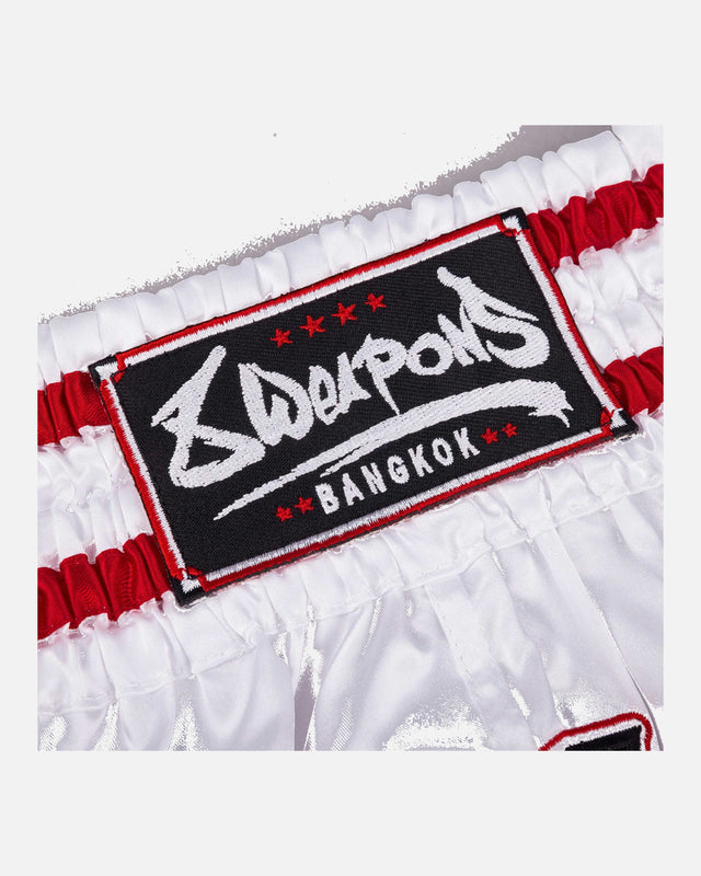 Shorts de Muay Thai 8 WEAPONS Bangkok – Blanc/Noir