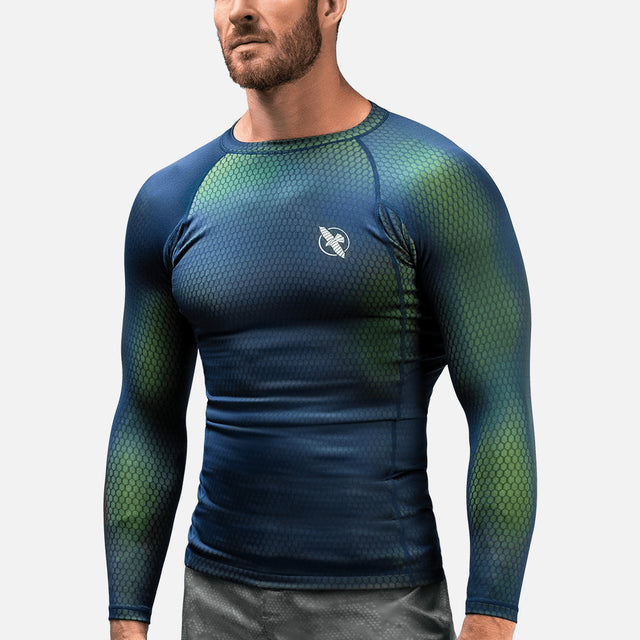 Rashguard Hayabusa Fusion Manches Longues – Bleu/Vert