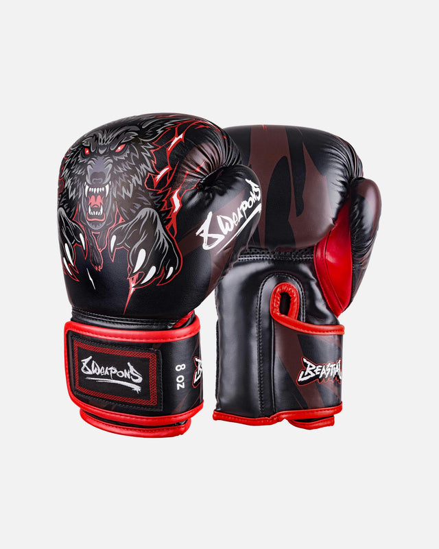 8 WEAPONS Boxhandschuhe Beastial Wolf Kinder – Schwarz/Rot