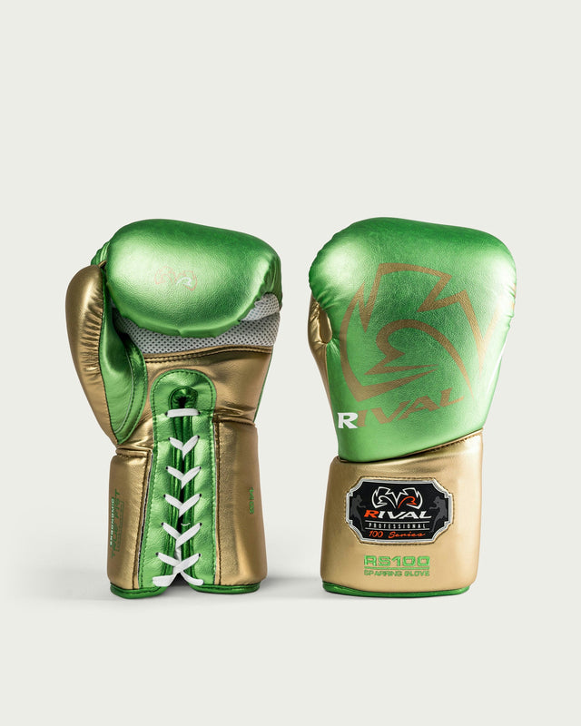 Rival Bokshandschoenen RS100 Pro Sparring - Groen/Goud