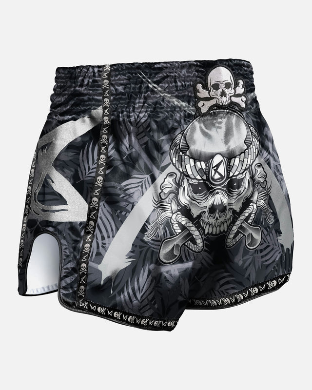 Pantalones de Muay Thai 8 WEAPONS Bone Island – Negro