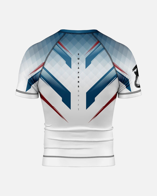 Rashguard 8 WEAPONS Shift – Blanc/Marine/Rouge