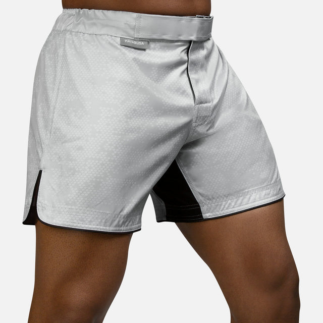 Hayabusa MMA-Shorts Hex Mid-Thigh – Weiß