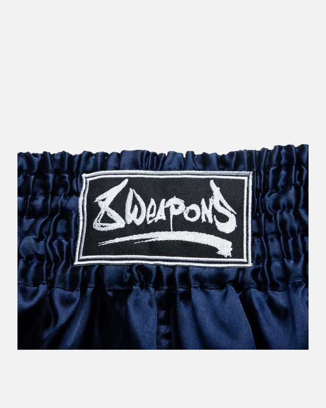 8 WEAPONS Muay Thai Shorts Strike - Donkerblauw/Wit