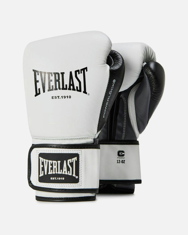 Rękawice bokserskie Everlast Powerlock OG – Białe/Czarne