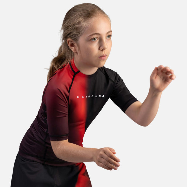 Rashguard Hayabusa Apex Nova Maniche Corte Bambini - Rosso