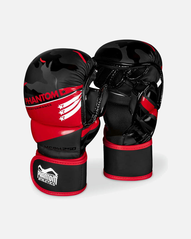 Guanti MMA Phantom Athletics Raider – Rosso/Nero Camo