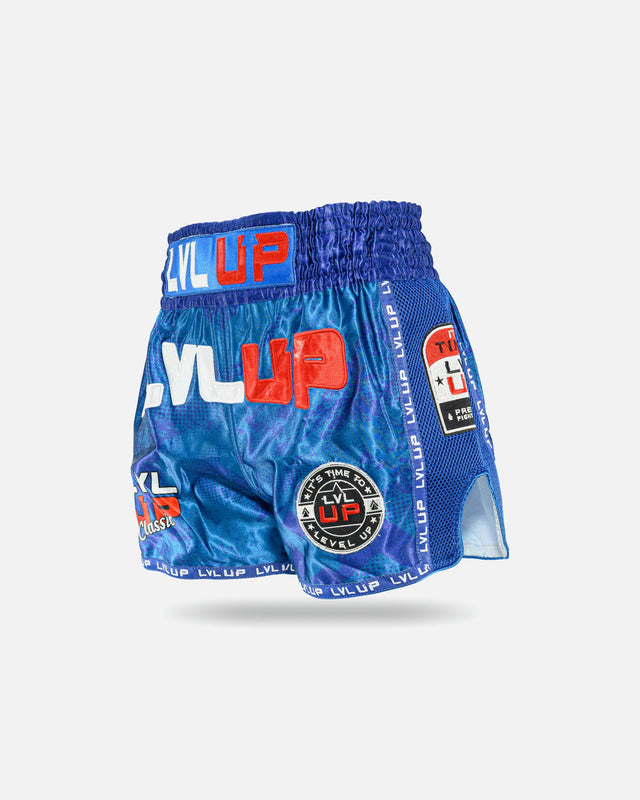 LVL UP Muay Thai Shorts Stadium - Blau