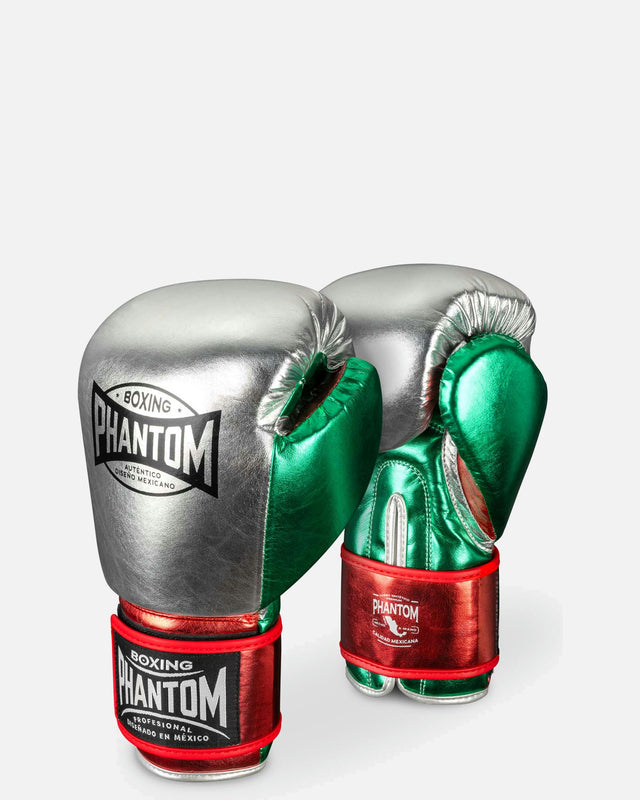 Phantom Athletics Boxing Gloves Mexico – Silver/Green/Red