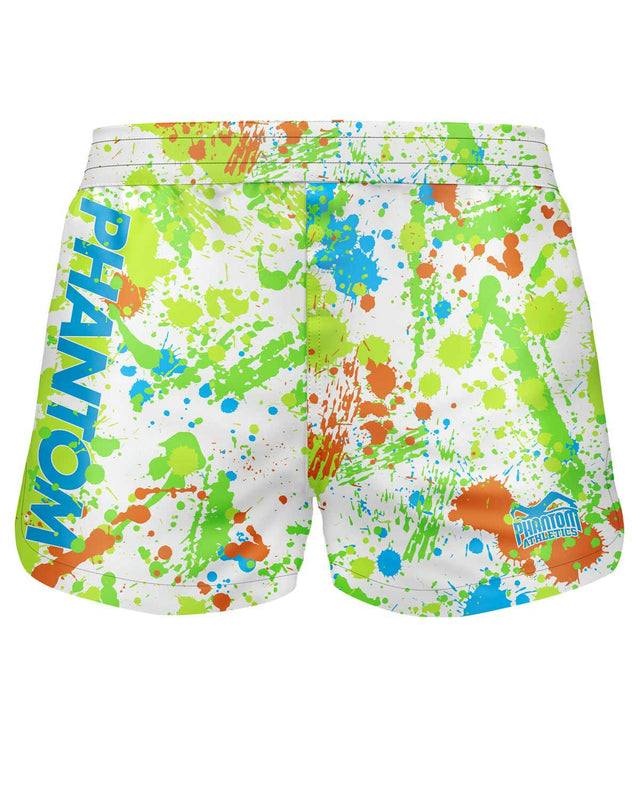 Phantom Athletics MMA Shorts Fusion Splatter - Wit/Neon