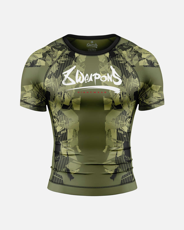 8 WEAPONS Rashguard Hit 2.0 – Olive/Schwarz