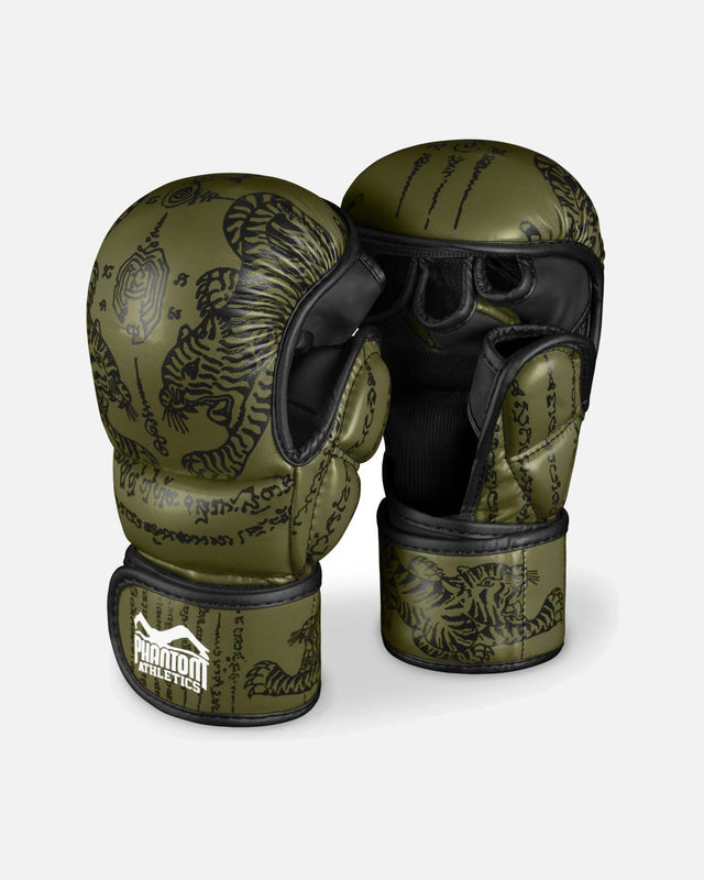 Gants de sparring MMA Phantom Athletics Muay Thai – Vert militaire