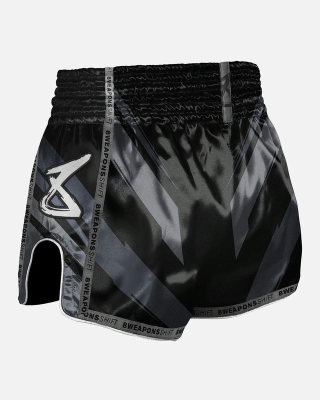 8 WEAPONS Muay Thai Shorts Shift - Zwart Mat