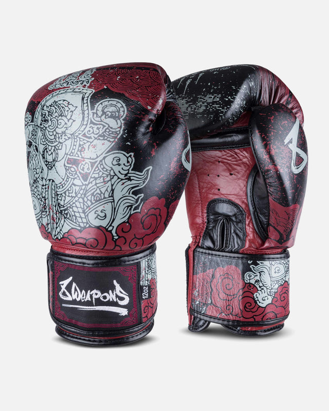 8 WEAPONS Boxhandschuhe Hanuman Yant – Schwarz/Rot