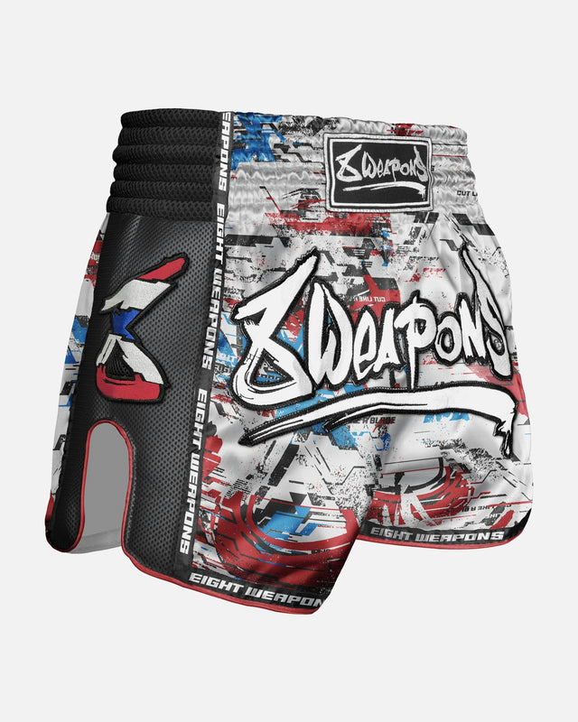8 WEAPONS Muay-Thai-Shorts Cut Like A Blade 2.0 – Weiß