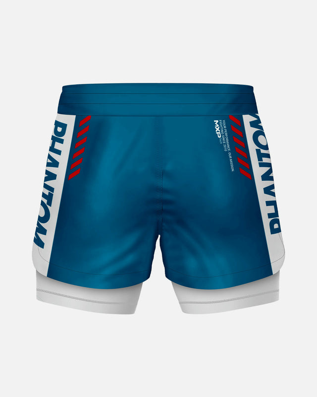 Kompresní kraťasy Phantom Athletics Fusion 2in1 Apex – Modré