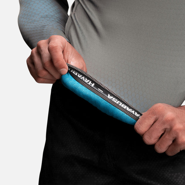 Rashguard Hayabusa Fusion Manga Larga – Gris/Aqua