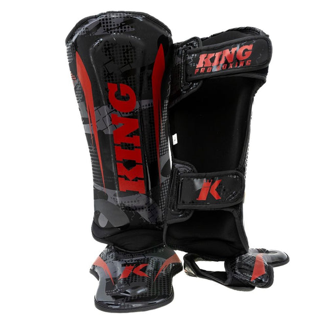 King Pro Boxing Schienbeinschoner Shogun – Schwarz/Rot