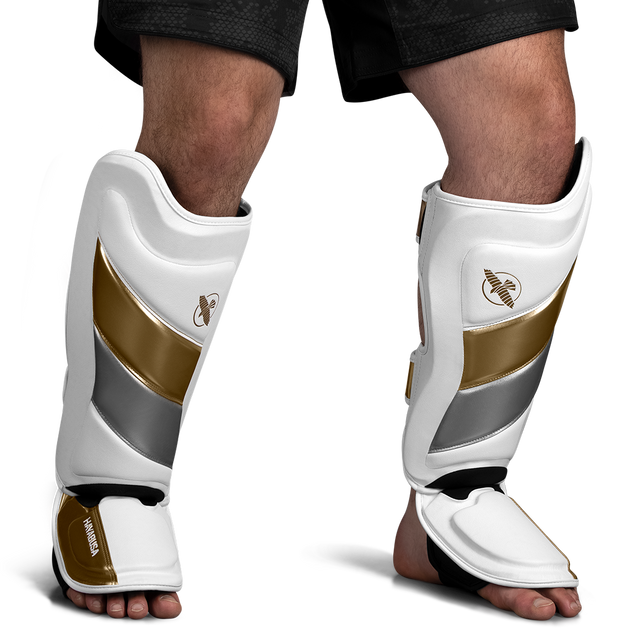 Hayabusa Shin Guards T3 – White/Gold