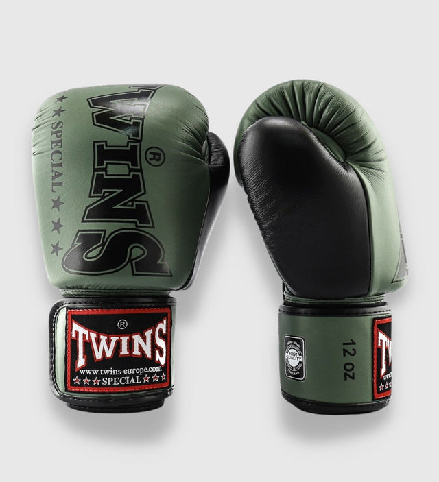 Guantes de boxeo Twins BGVL 8 – Caqui Verde/Negro – Guantes de boxeo