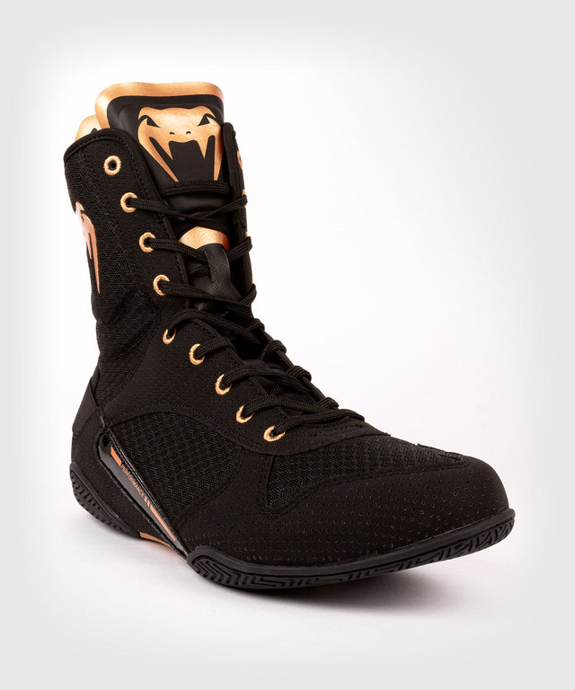 Venum Boxschuhe Elite – Schwarz/Bronze – Boxschuhe