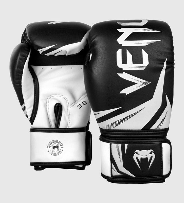 Venum (Kick)Bokshandschoenen Challenger 3.0 - Zwart/Wit - (Kick)Bokshandschoenen