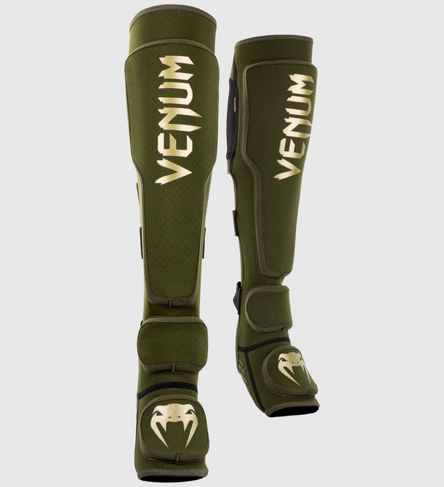 Venum Schienbeinschoner Kontact Evo – Khaki Grün/Gold – Schienbeinschoner