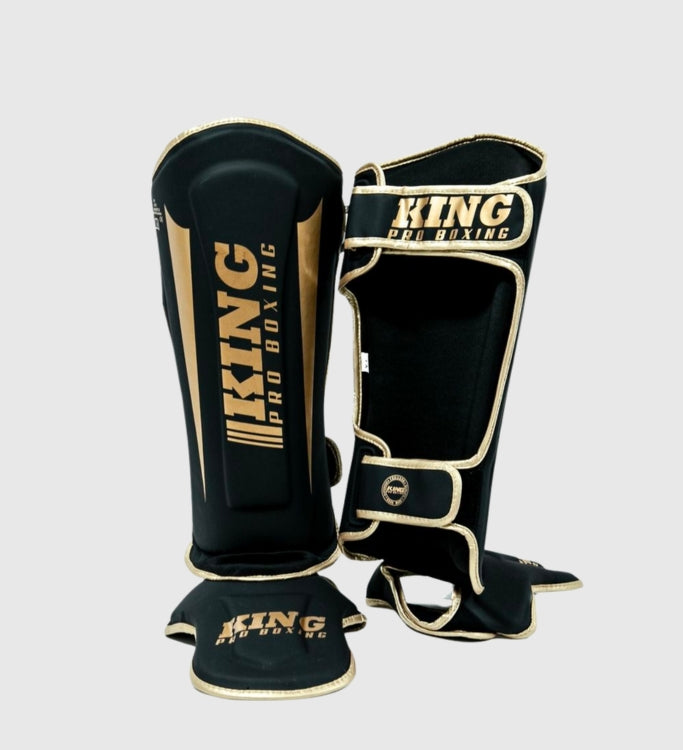 Protège-tibias King Pro Boxing Revo - Noir/Doré