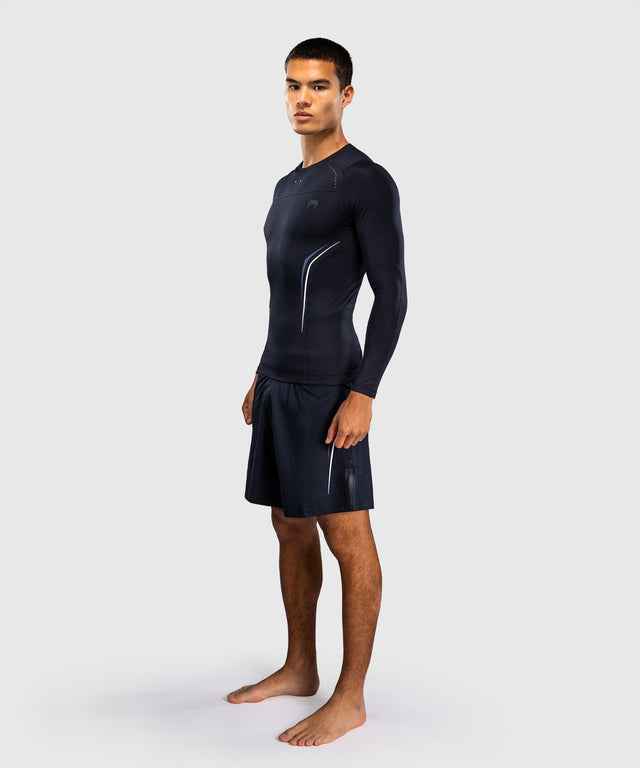 Rashguard Venum G-Core Manches Longues – Bleu Marine/Blanc