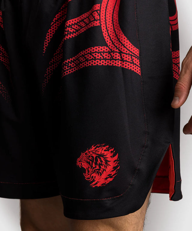 Shorts de boxe Venum x Mike Tyson Tiger – Noir/Rouge