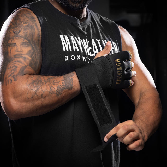 Hayabusa x Mayweather Inner Gloves Deluxe Quick Wraps – Black/Gold