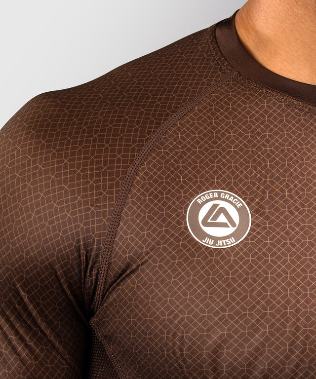Venum Rashguard x Roger Gracie Academy Kurzarm – Dunkelbraun