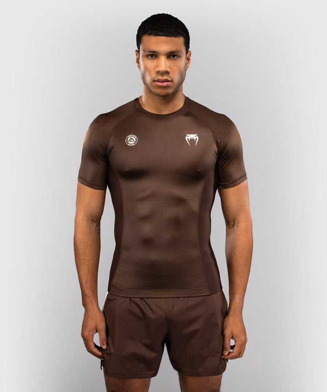 Venum Rashguard x Roger Gracie Academy Kurzarm – Dunkelbraun