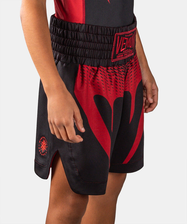 Pantaloncini da boxe Venum Attack – Bambini Nero/Rosso