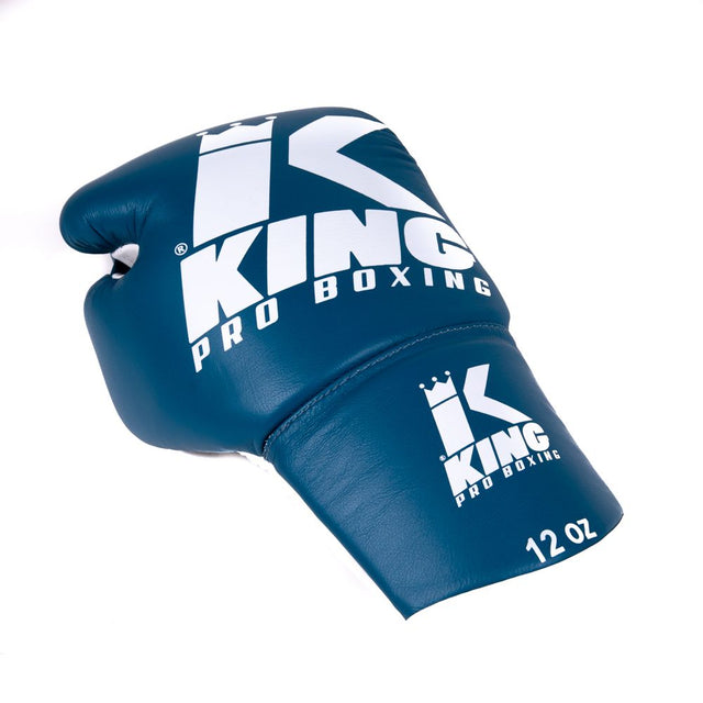 King Pro Boxing Boxhandschuhe BG2 mit Schnürverschluss – Blau/Weiß