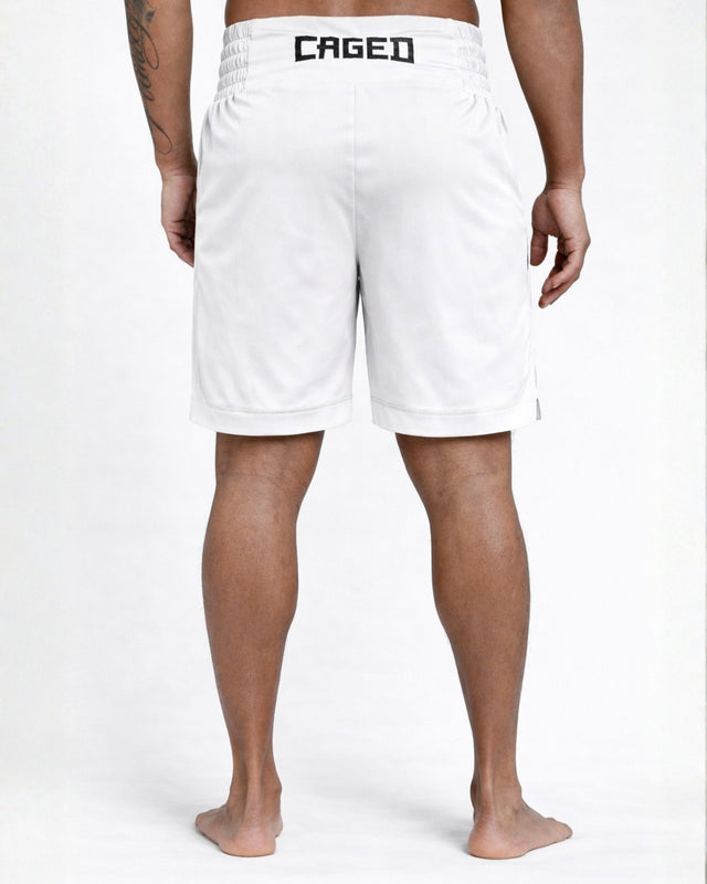 Shorts de boxe Caged Classic – Blanc