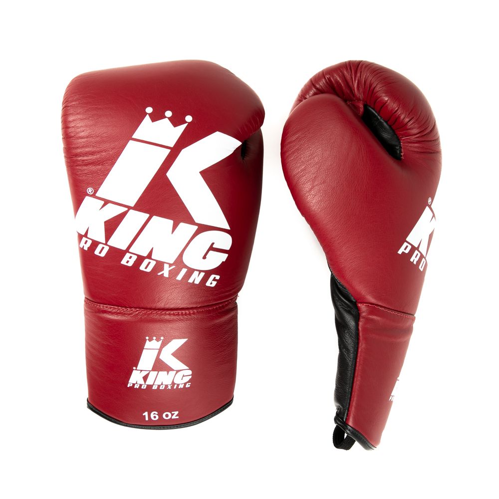 Gants de boxe King Pro Boxing BG1 avec laçage - Rouge/Noir