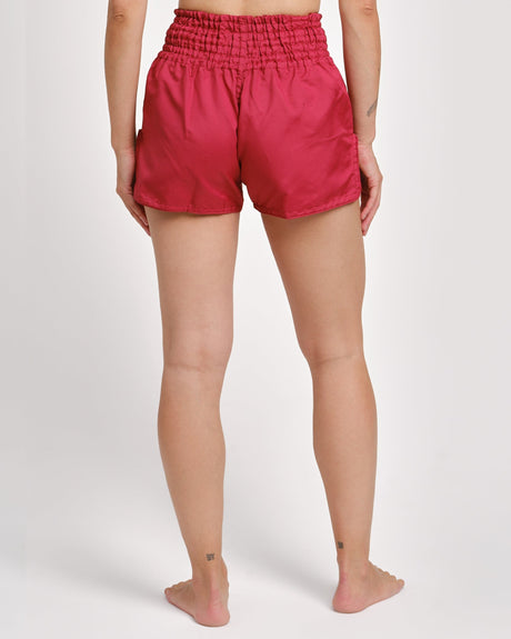 Caged Muay Thai Shorts Classic - Rood/Wit vrouw