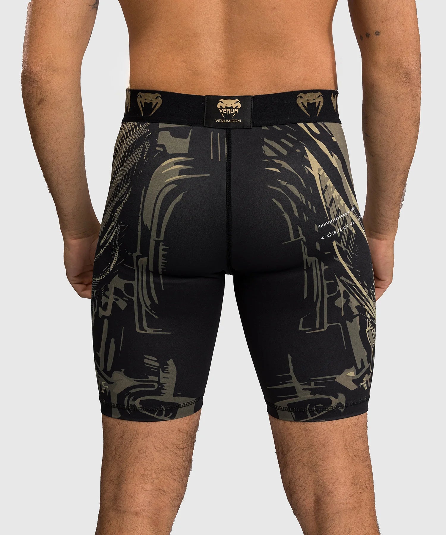 Venum Invader Compression Shorts - Black/Sand