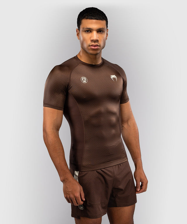 Venum Rashguard x Roger Gracie Academy Kurzarm – Dunkelbraun