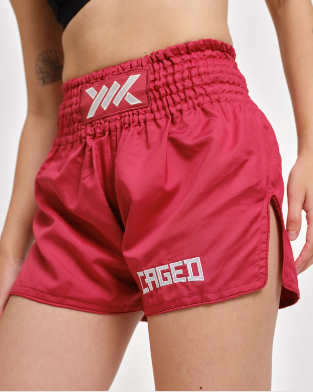 Pantaloncini Muay Thai Caged Classic – Rosso