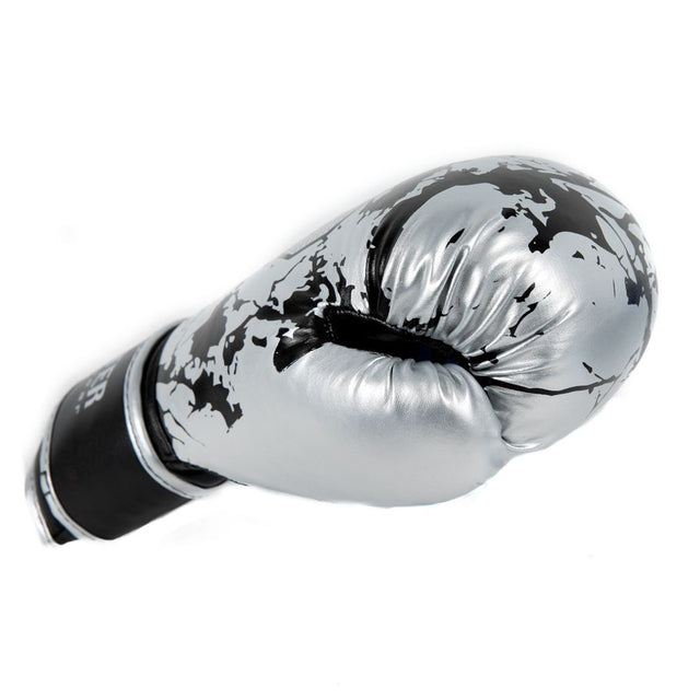 Guantes de boxeo Booster BG Marble Niños – Plata/Negro